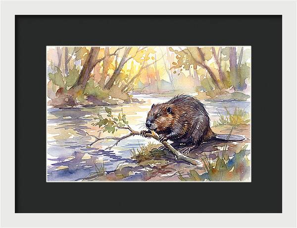 Beaver By The Stream