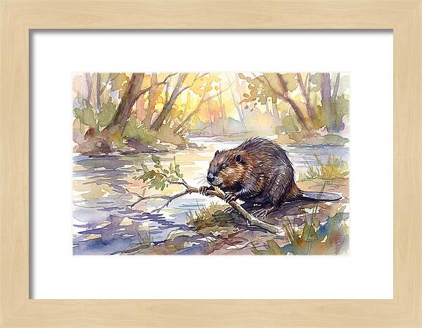 Beaver By The Stream