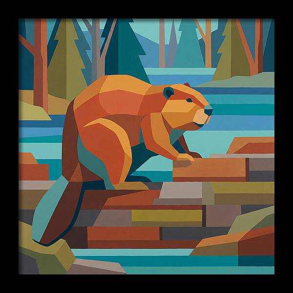 Beaver In A Vibrant Landscape