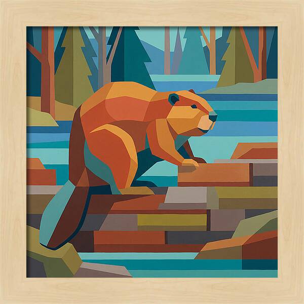 Beaver In A Vibrant Landscape