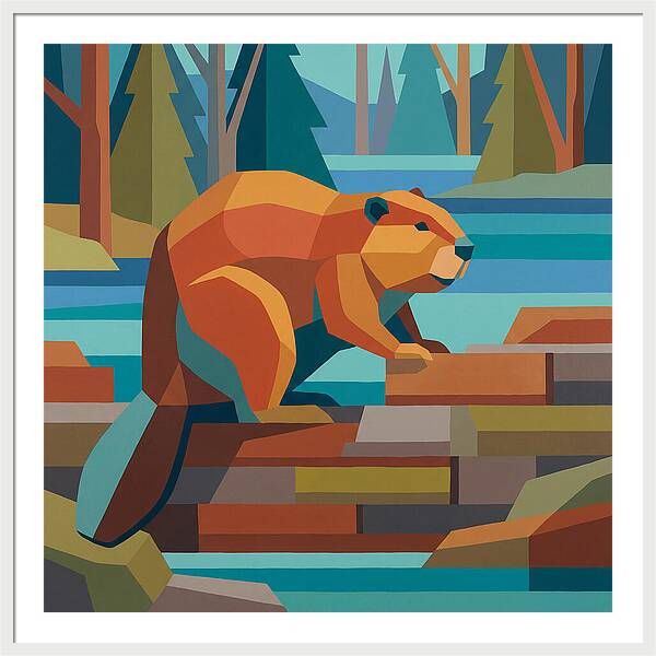Beaver In A Vibrant Landscape