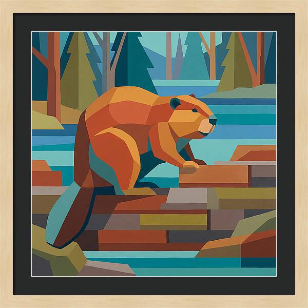 Beaver In A Vibrant Landscape