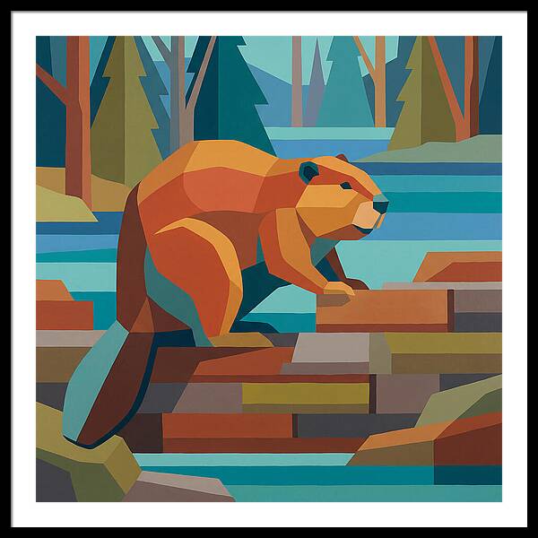Beaver In A Vibrant Landscape