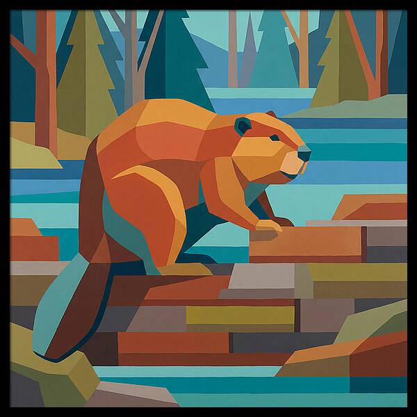 Beaver In A Vibrant Landscape