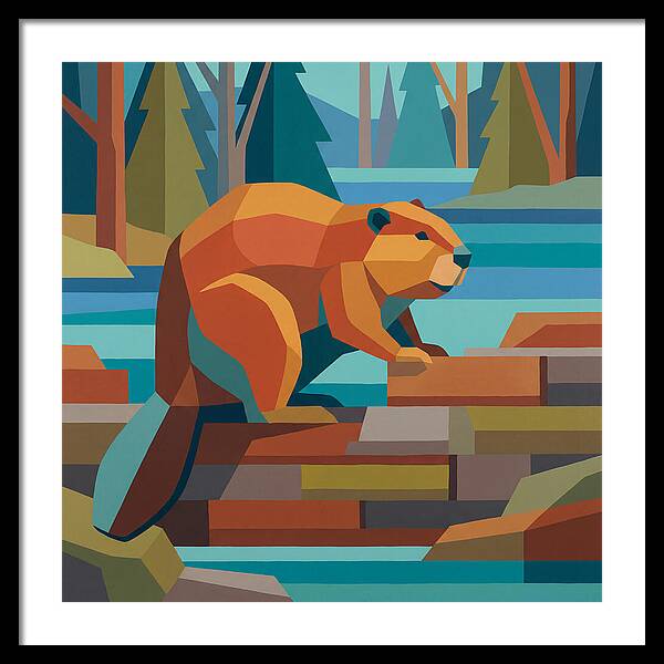 Beaver In A Vibrant Landscape
