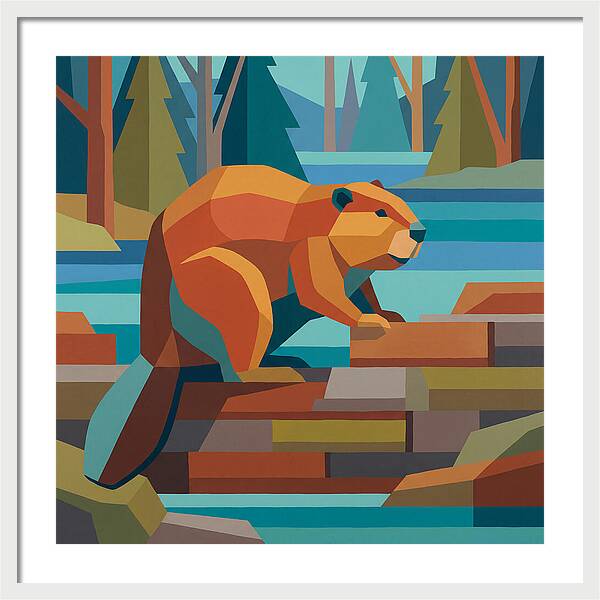 Beaver In A Vibrant Landscape