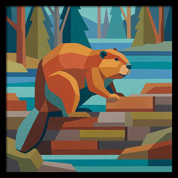 Beaver In A Vibrant Landscape
