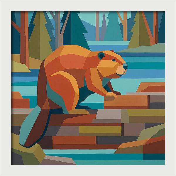 Beaver In A Vibrant Landscape