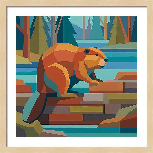 Beaver In A Vibrant Landscape