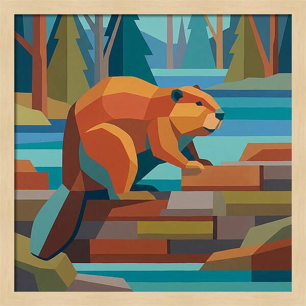 Beaver In A Vibrant Landscape