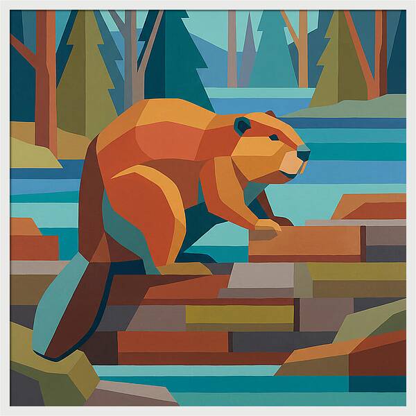 Beaver In A Vibrant Landscape
