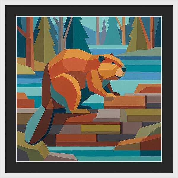 Beaver In A Vibrant Landscape