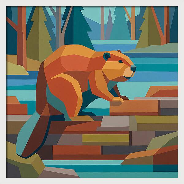 Beaver In A Vibrant Landscape
