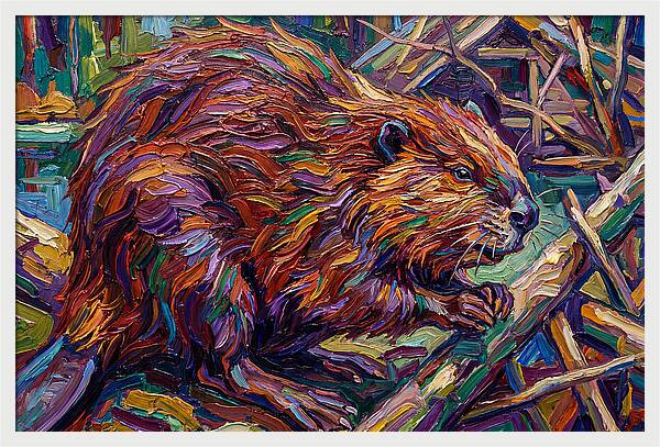Beaver In Expressionist Style