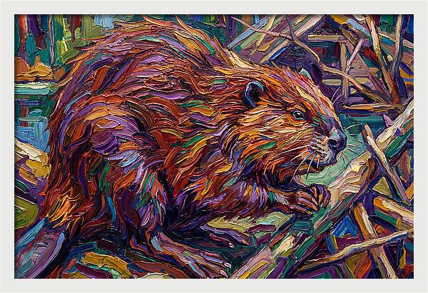 Beaver In Expressionist Style