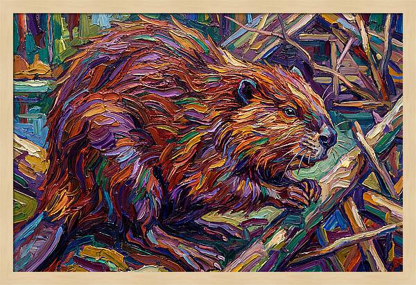 Beaver In Expressionist Style