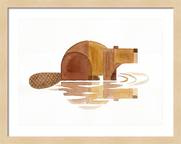 Beaver In Minimalist Style