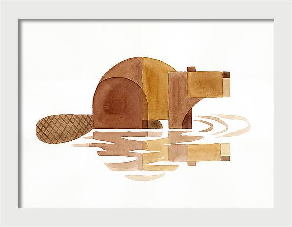 Beaver In Minimalist Style