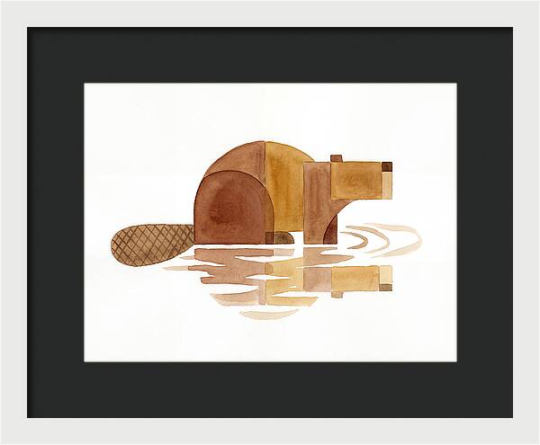 Beaver In Minimalist Style