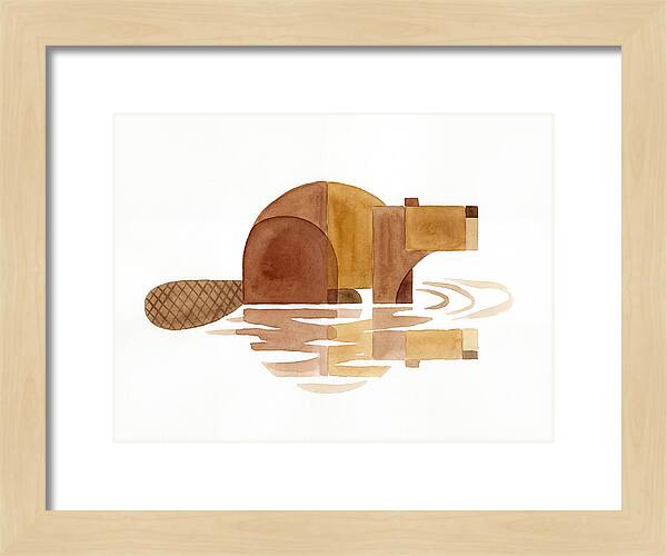 Beaver In Minimalist Style