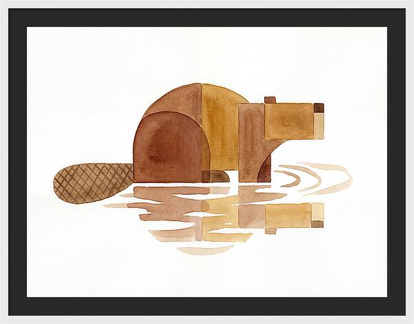 Beaver In Minimalist Style