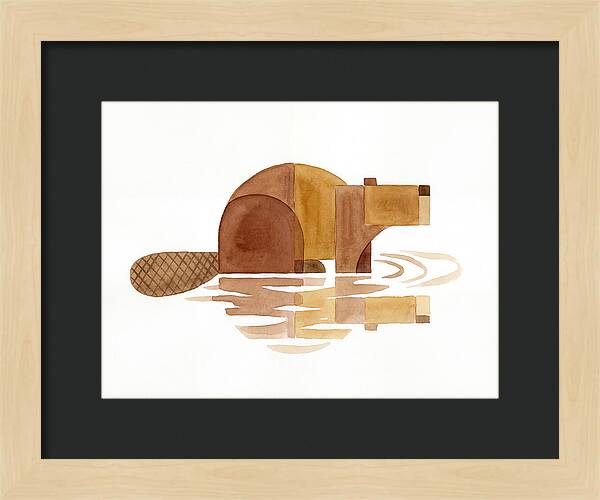 Beaver In Minimalist Style