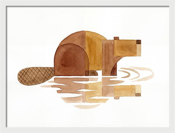 Beaver In Minimalist Style