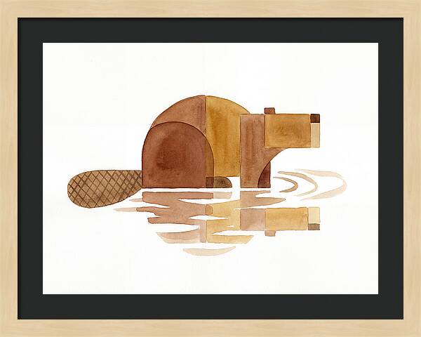 Beaver In Minimalist Style