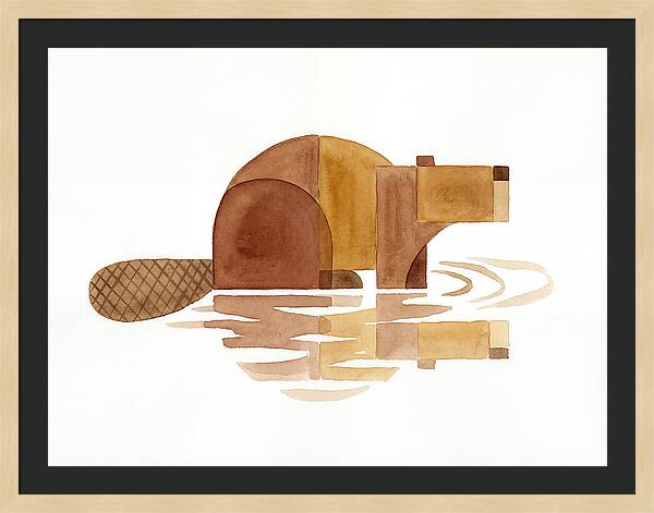 Beaver In Minimalist Style