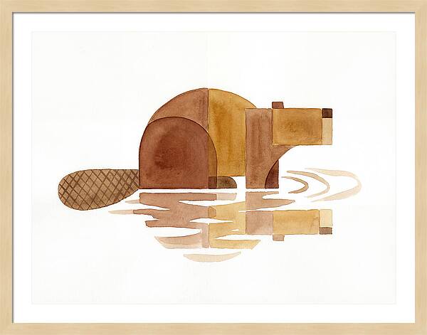 Beaver In Minimalist Style