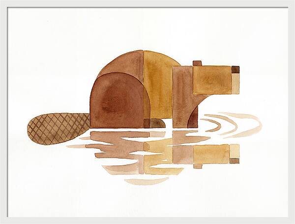 Beaver In Minimalist Style