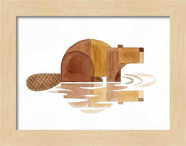 Beaver In Minimalist Style