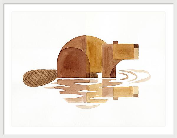 Beaver In Minimalist Style