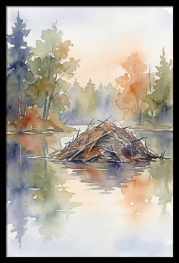 Beaver Lodge At Dusk