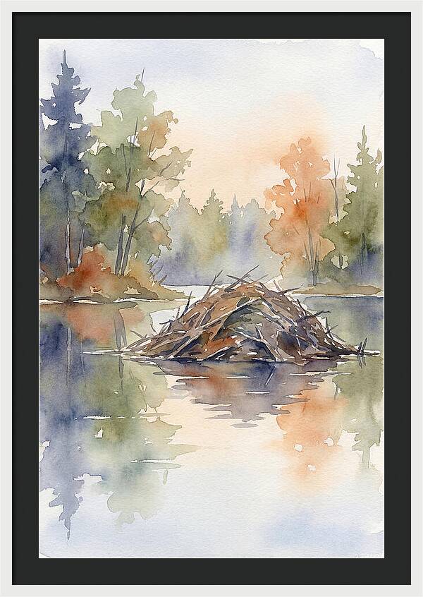 Beaver Lodge At Dusk