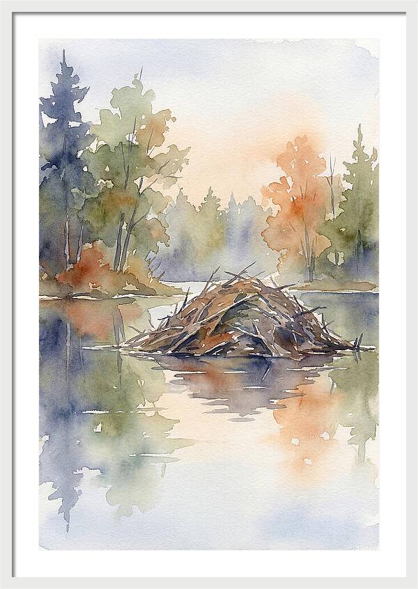 Beaver Lodge At Dusk