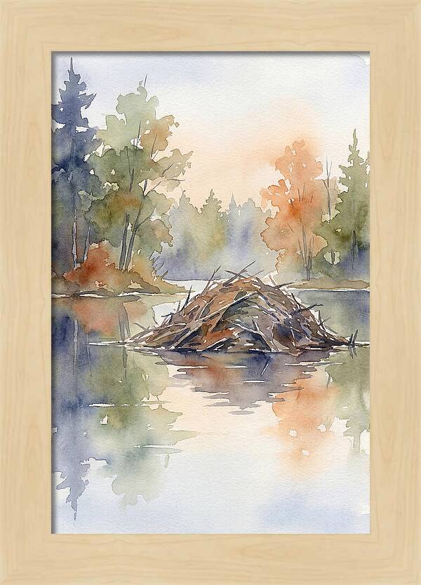 Beaver Lodge At Dusk