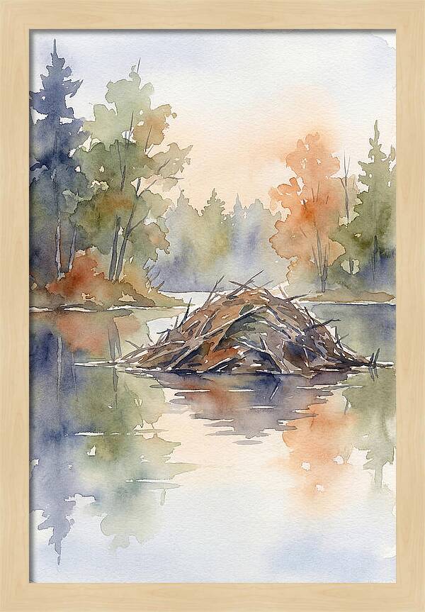Beaver Lodge At Dusk