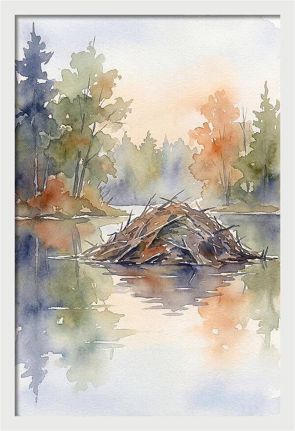 Beaver Lodge At Dusk
