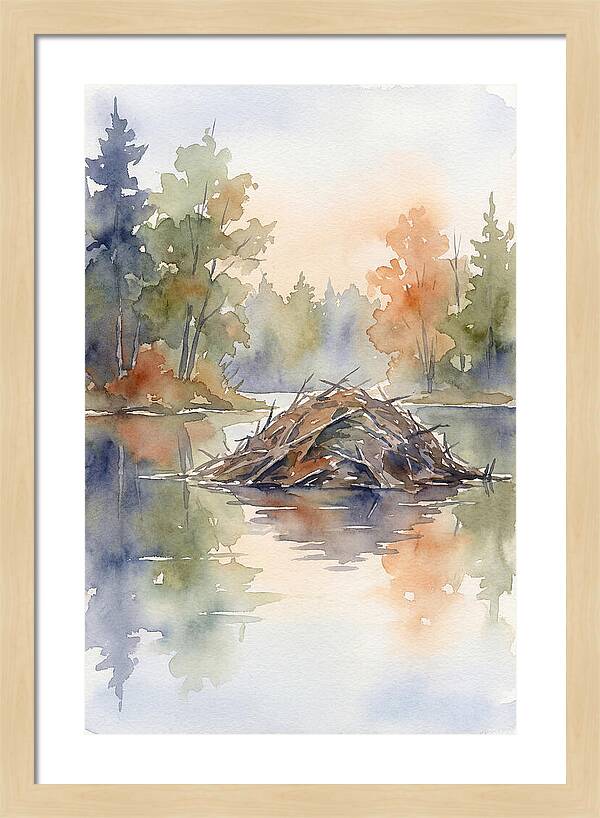 Beaver Lodge At Dusk
