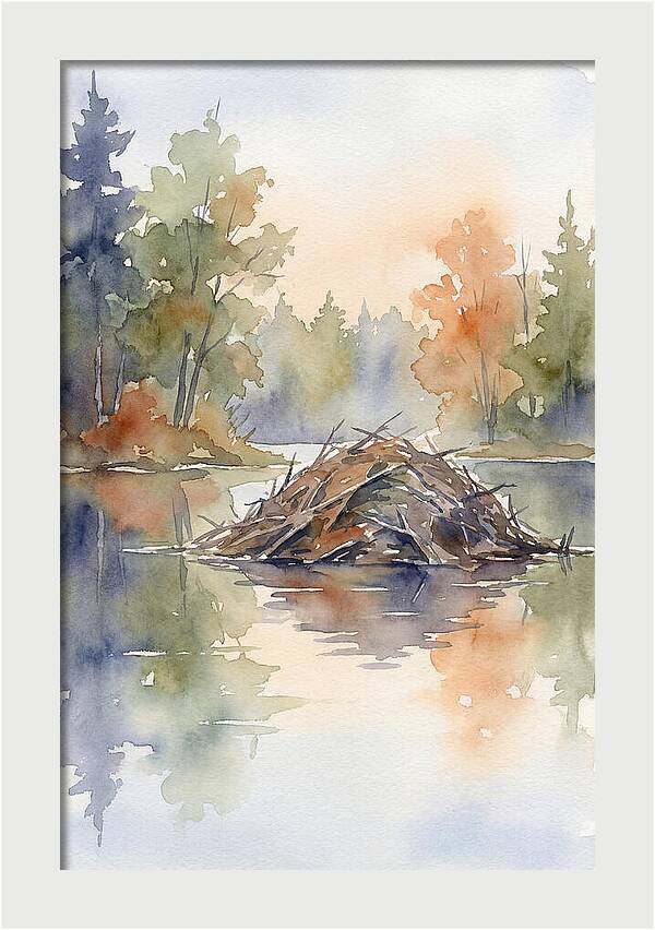 Beaver Lodge At Dusk