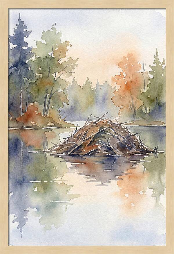 Beaver Lodge At Dusk