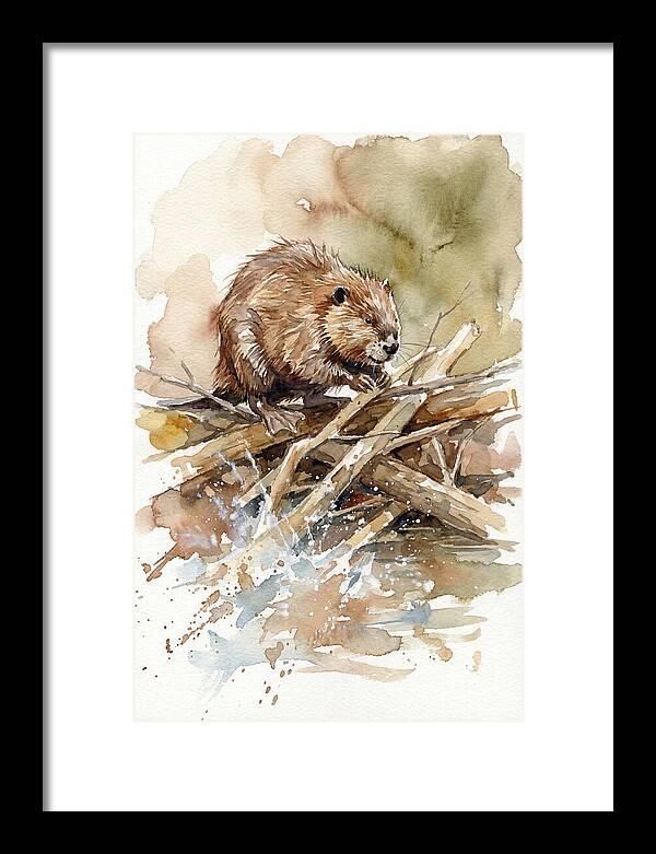 Beaver On A Dam