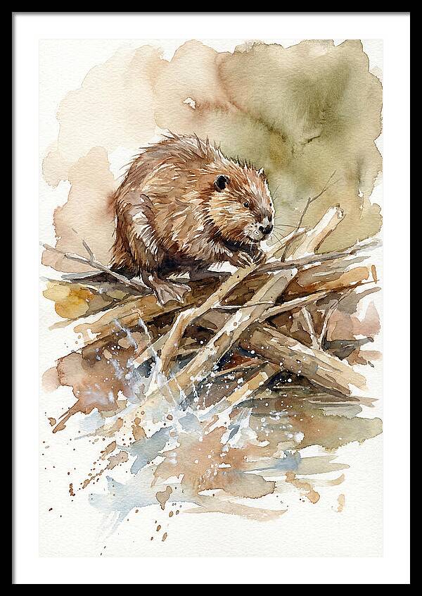 Beaver On A Dam