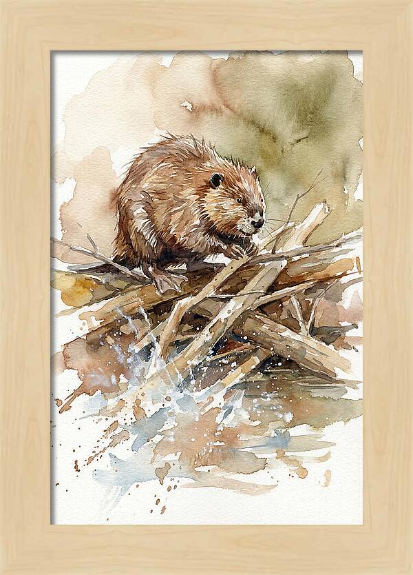 Beaver On A Dam