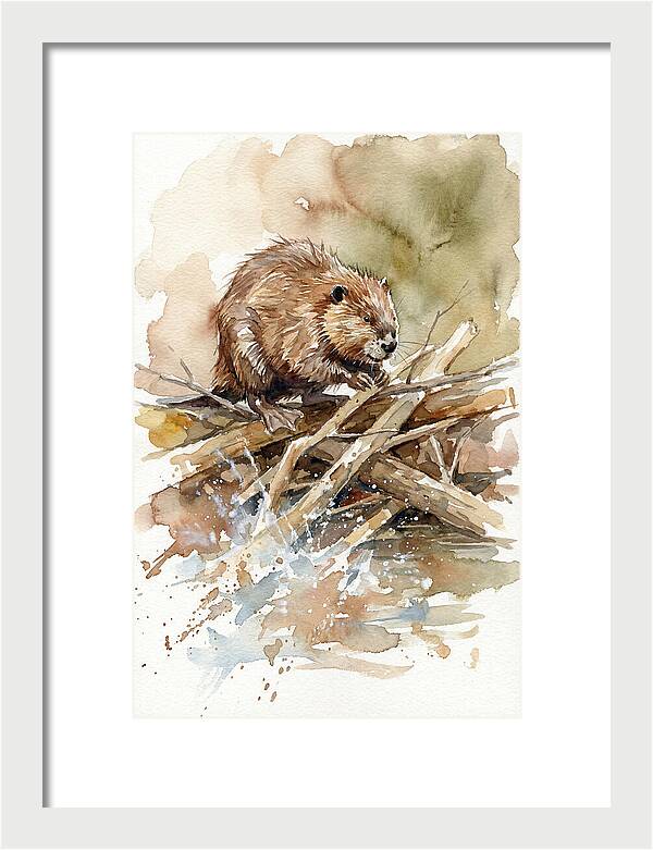 Beaver On A Dam