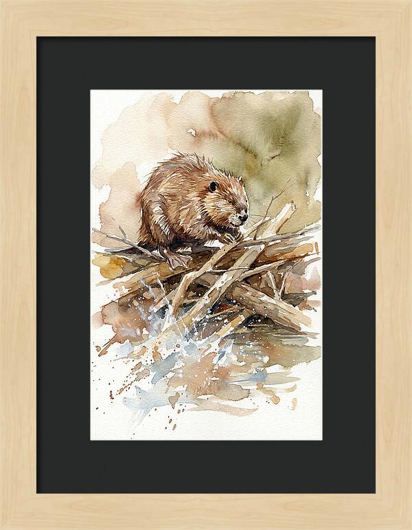 Beaver On A Dam