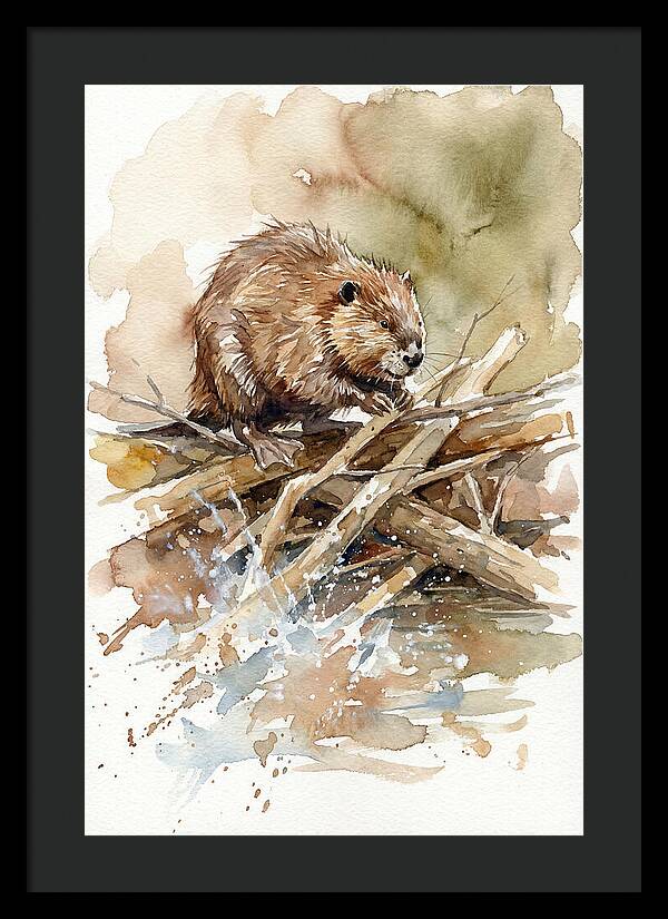 Beaver On A Dam
