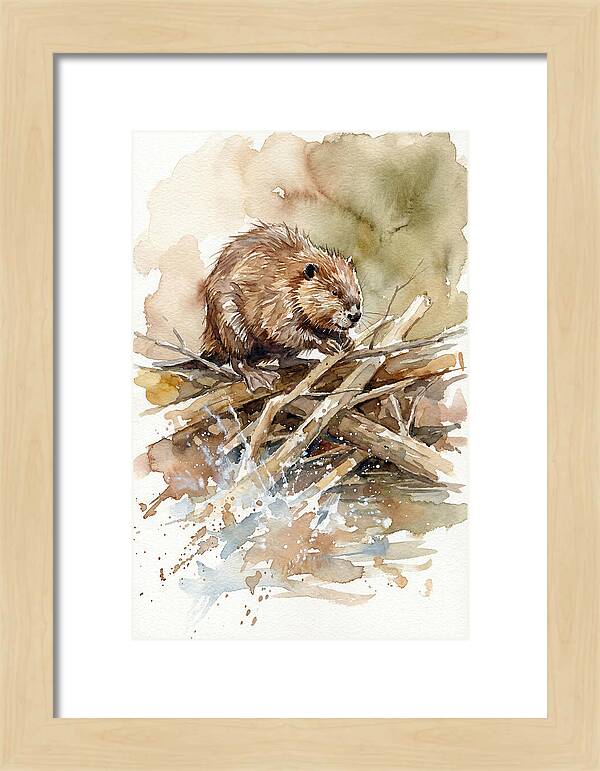 Beaver On A Dam
