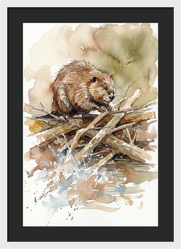 Beaver On A Dam